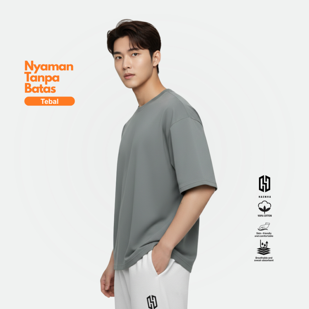HAENHA Kaos Polos Oversized Heavyweight Cotton Combed 16S