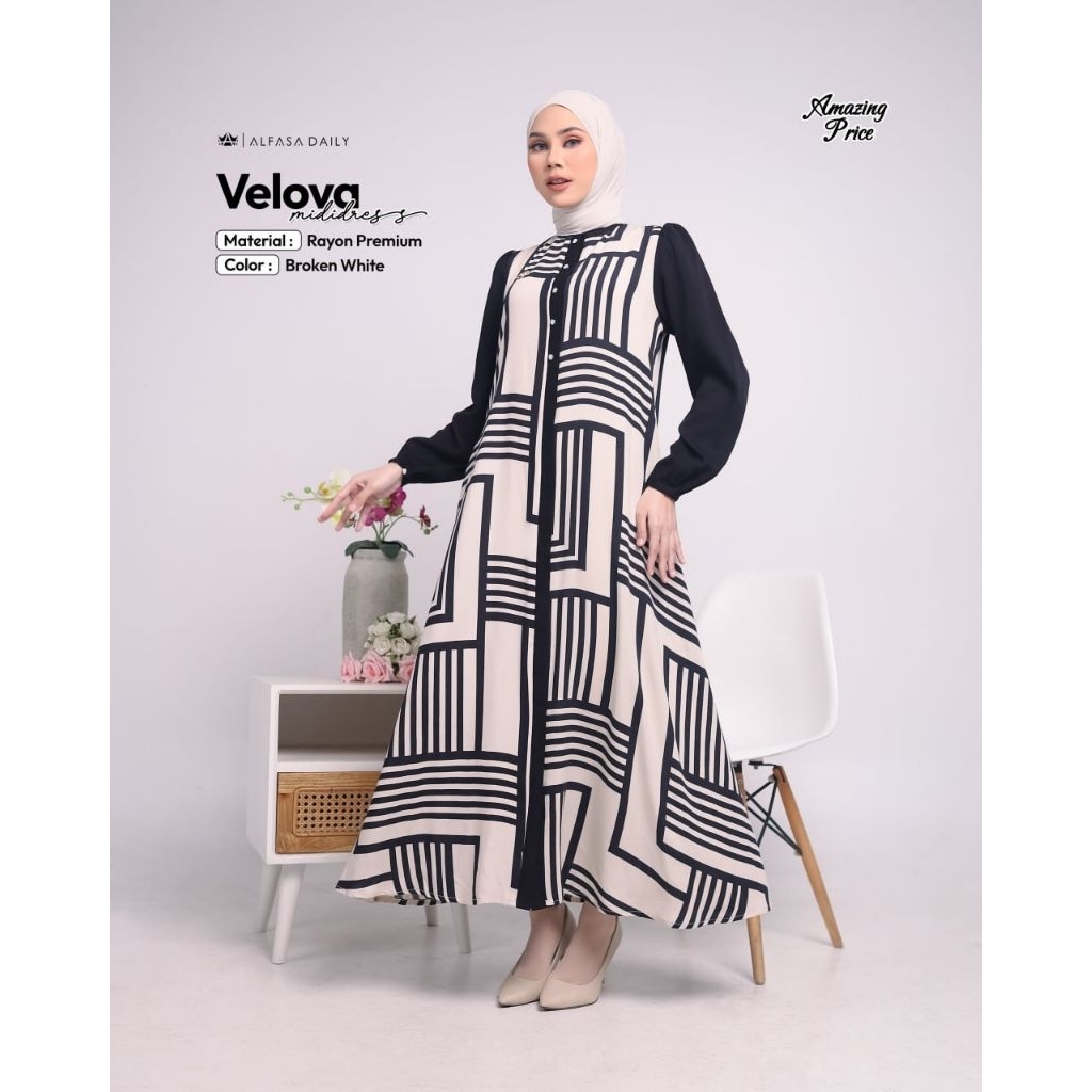 READY VELOVA DRESS ORI ALFASA DAILY