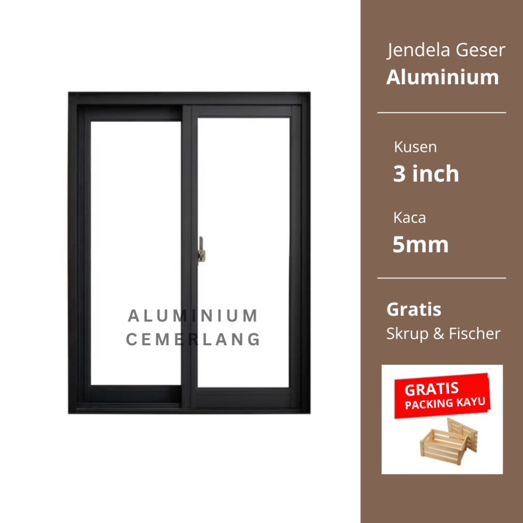 Jendela Geser Aluminium - Kusen Jendela Aluminium 110x50 110x60 110x70 110x80 110x90 110x100 110x110