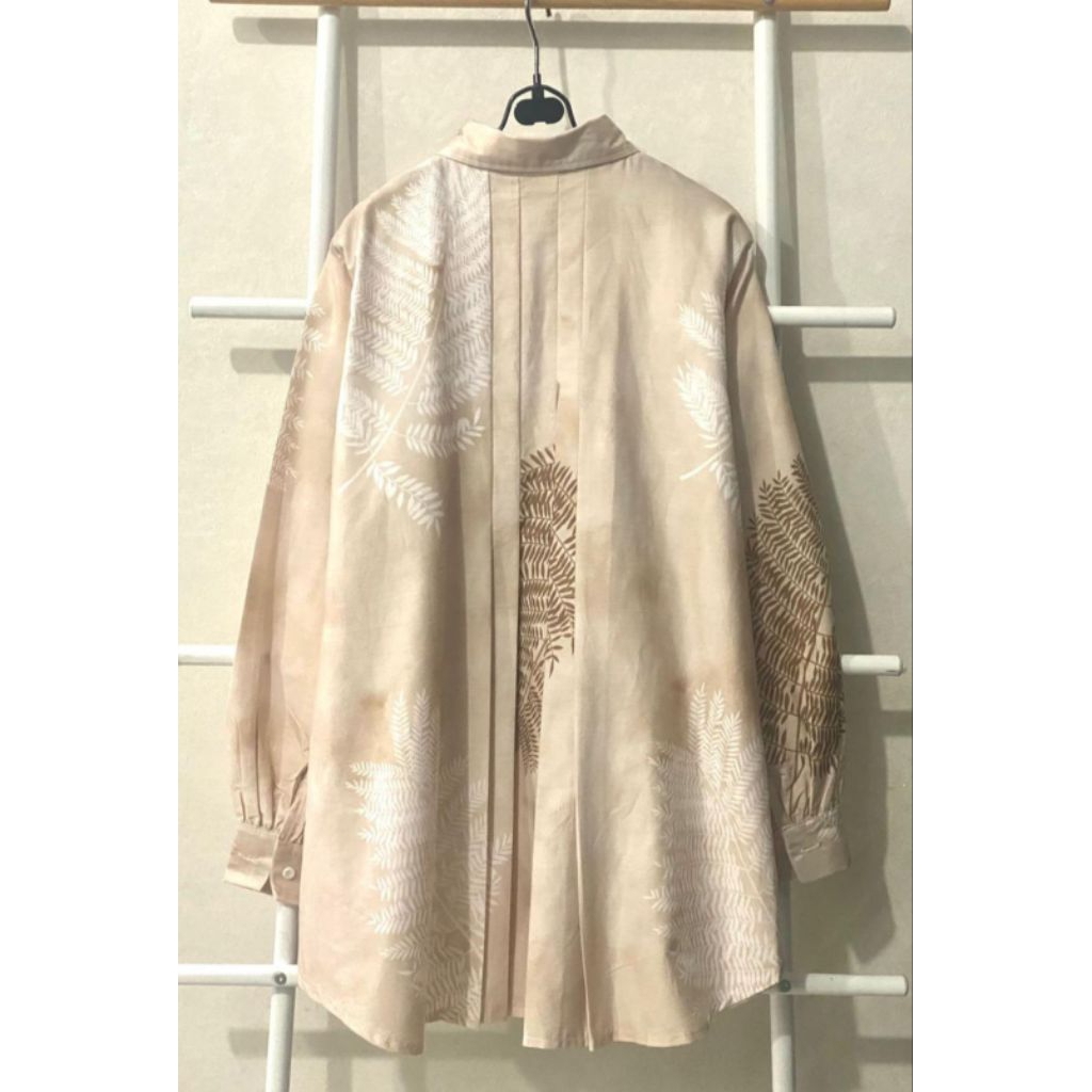 Atasan wanita kemeja lipit belakang  katun jepang premium bahan katun jepang