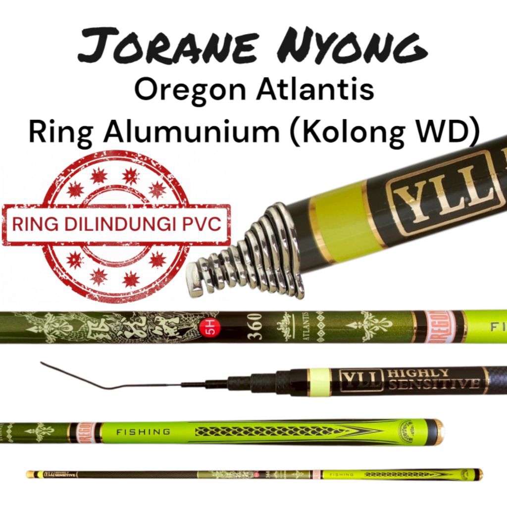 Joran Tegek Oregon Atlantis Ring Alumunium (kolong wd) + Sungu / Tanduk alumunium (top wd)