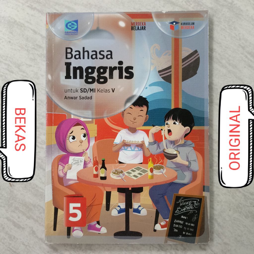 ( BUKU BEKAS ) ( ORIGINAL ) Bahasa Inggris Kelas 5 V SD MI Penerbit Grafindo Media Pratama Kurikulum