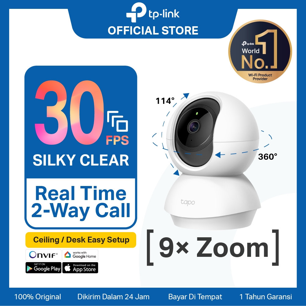 TP-Link | Tapo TC70 TC60 C100 C200 C310 | 1080P Kamera CCTV | PTZ IP WiFi Camera | HD | Indoor | Sec