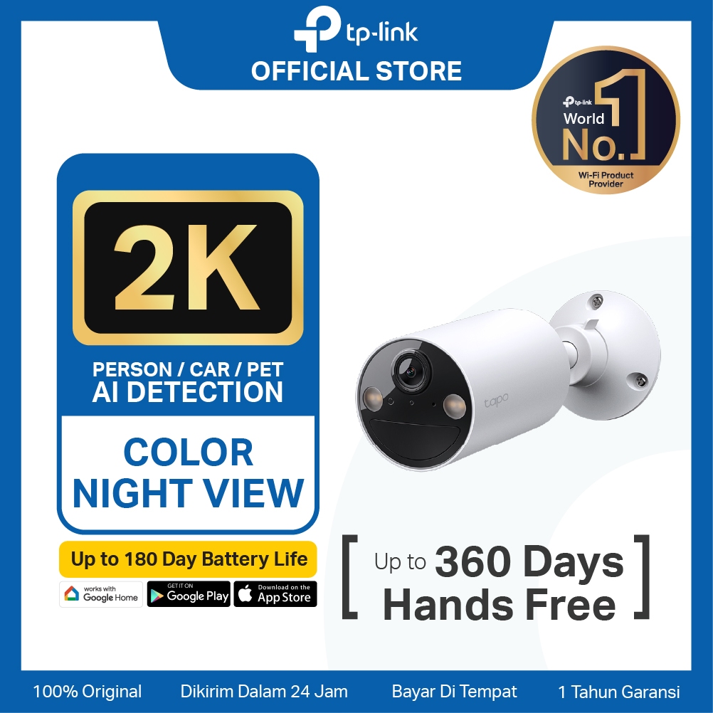 TP-Link Tapo C410 Kit | 2K Kamera CCTV Outdoor | Battery | IP WiFi Camera | SD | Wireless | IP65