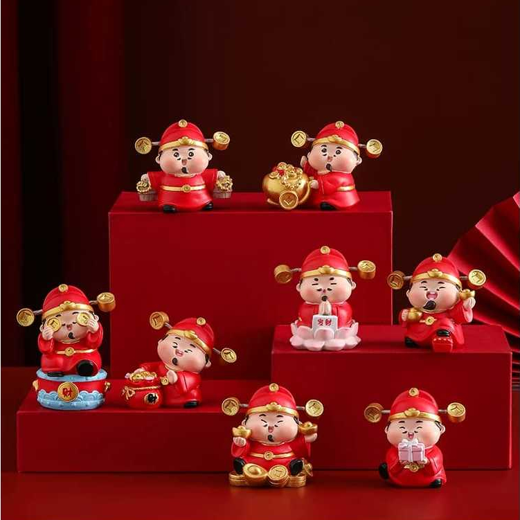 JEEA | Mini CNY Cai Shen cute decoration | Dekorasi pajangan cai shen mini patung cai shen ye keberu