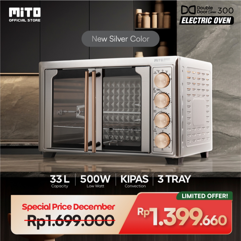 MITO Electric Oven MO300 Double Door 33L | Oven Listrik - Pemanggang Kue dan Makanan