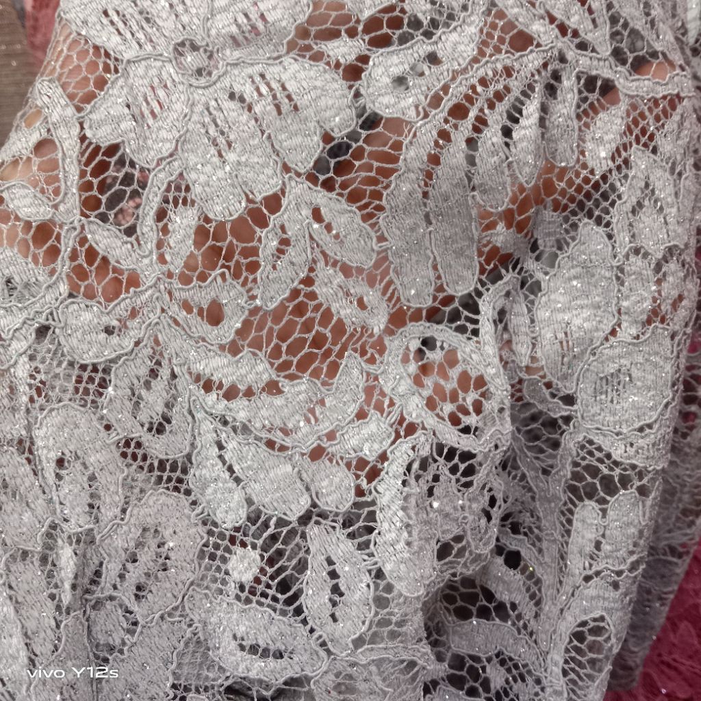 Kain Brokat Tulang Geliter / Harga / 0.5m / Kain Brokat Tulang Geliter Meteran / Bahan Brokat Tulang