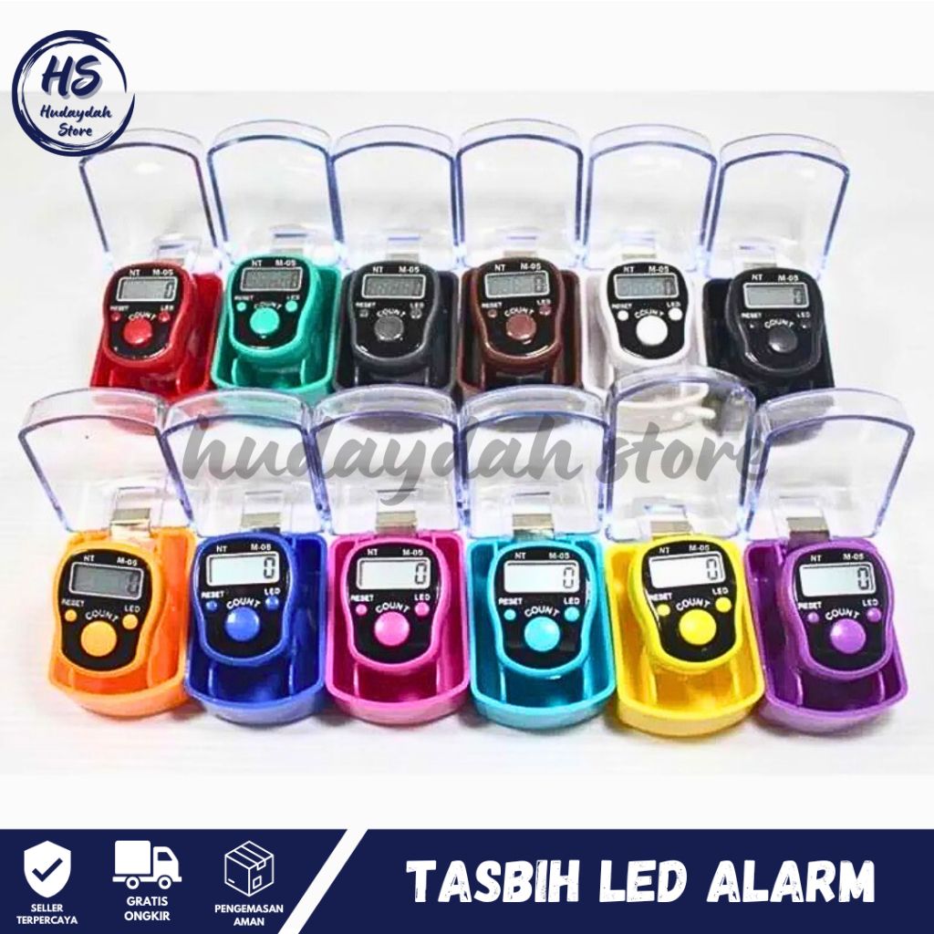 Tasbih Digital LED ALARM Cantik Swarovski SXH BUZZER Counter Bunyi Per 100 Sholat Wirid Souvenir Per