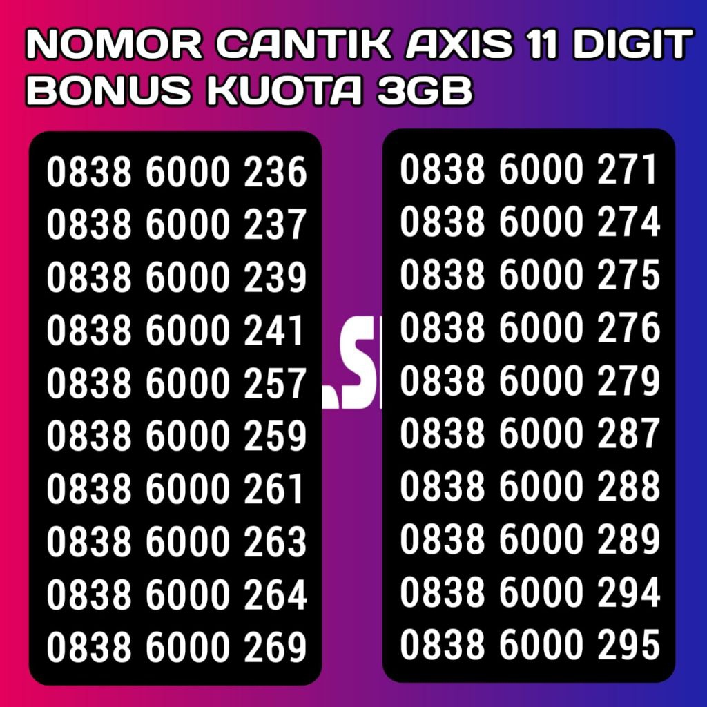 NOMOR CANTIK AXIS 11 DIGIT