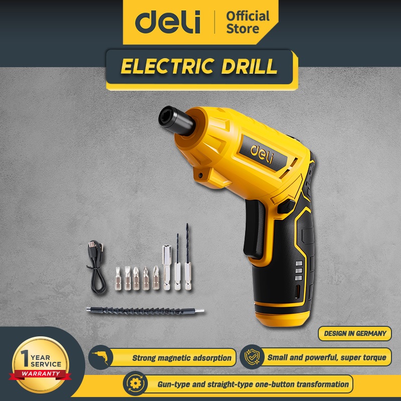 Deli Tools Obeng Baterai Cordless Screwdriver 4V 4 N.m EDCE160