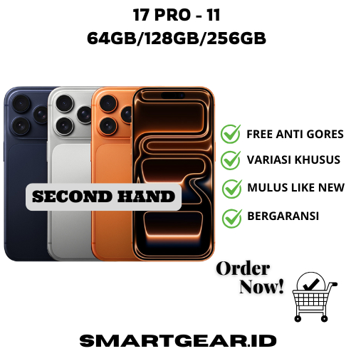 used 17pro-11 iphone second 256gb 128gb 64gb ori fullset mulus bisa game/live variasi khusus