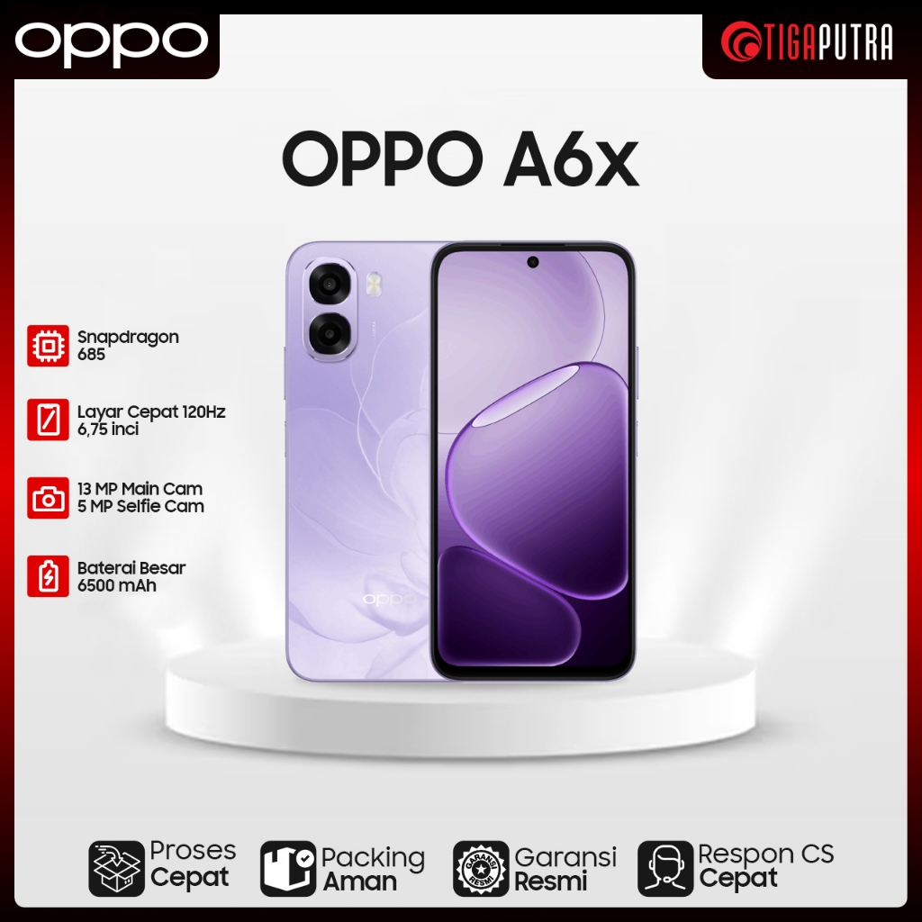 Oppo A6x (RAM 4/6GB, ROM 64/128GB, Snapdragon 685, Battery 6500mAh)