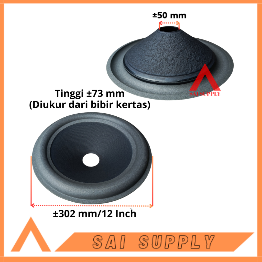 Daun Kertas Speaker Import/ Kertas Speaker 12" Subwoofer Import / Daun Speaker 12" Subwoofer