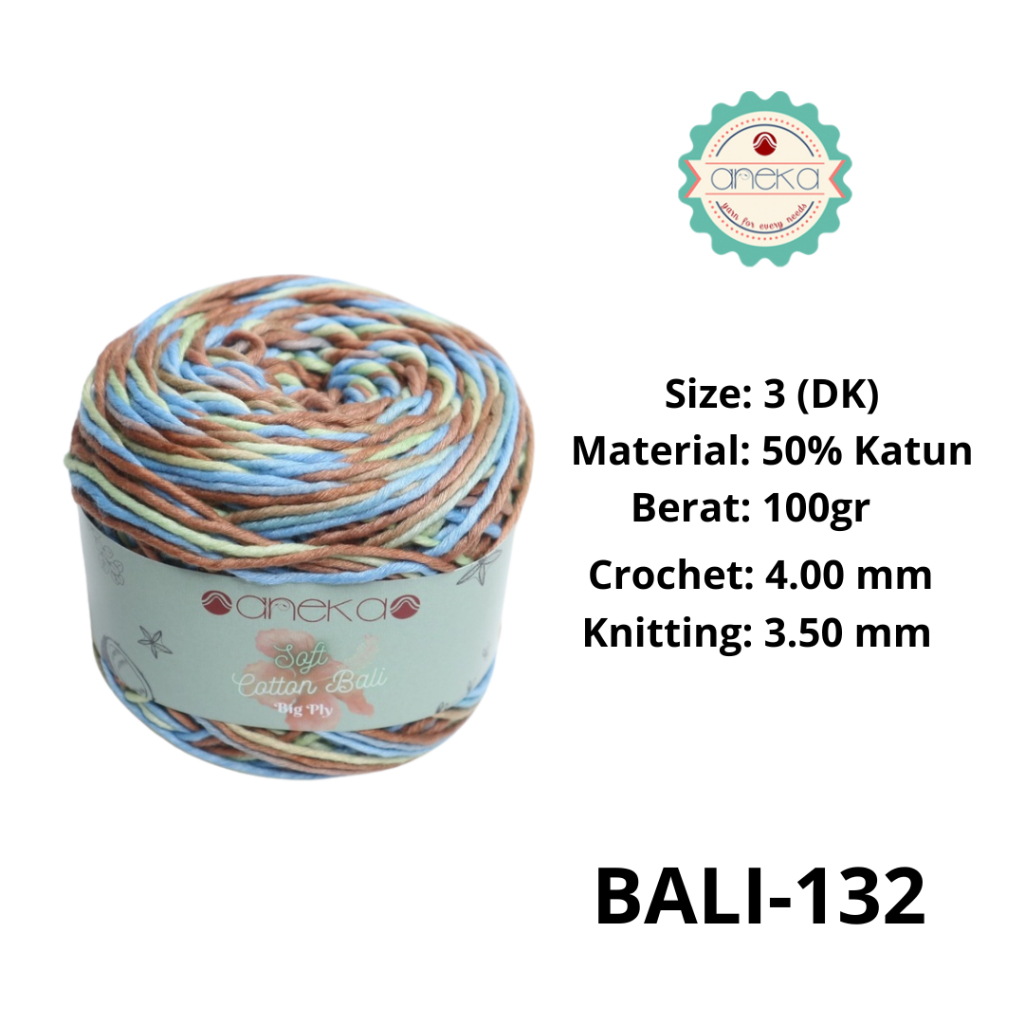 ANEKA - Benang Rajut Katun Bali ANEKA / Soft Cotton Big Ply made by ANEKABENANG - 132