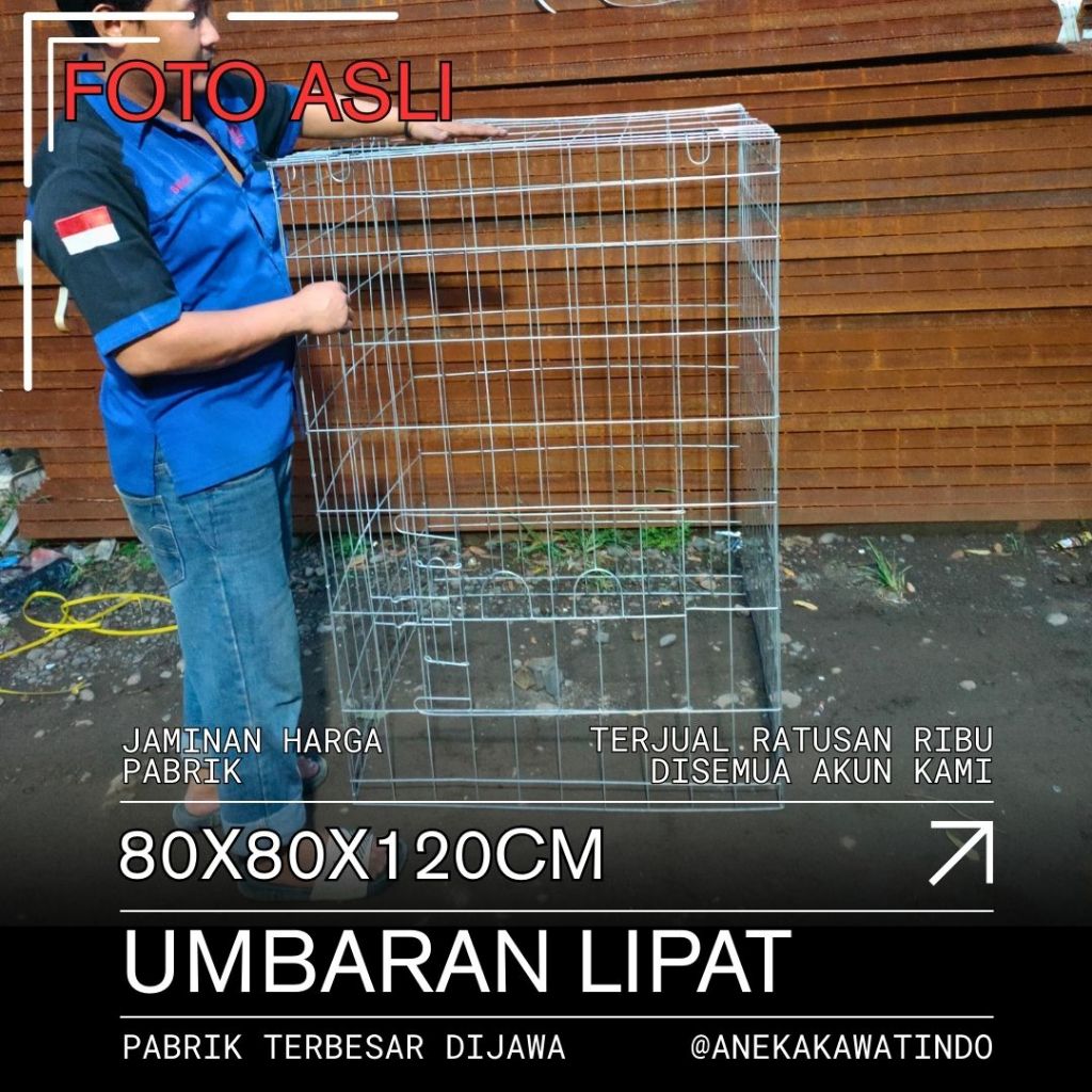 Kandang Ayam Galvanis Flying Pens 80x80x120