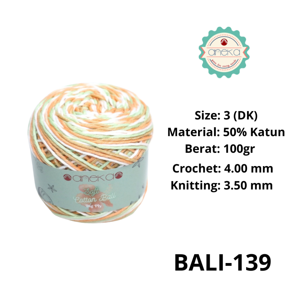 ANEKA - Benang Rajut Katun Bali ANEKA / Soft Cotton Big Ply made by ANEKABENANG - 139