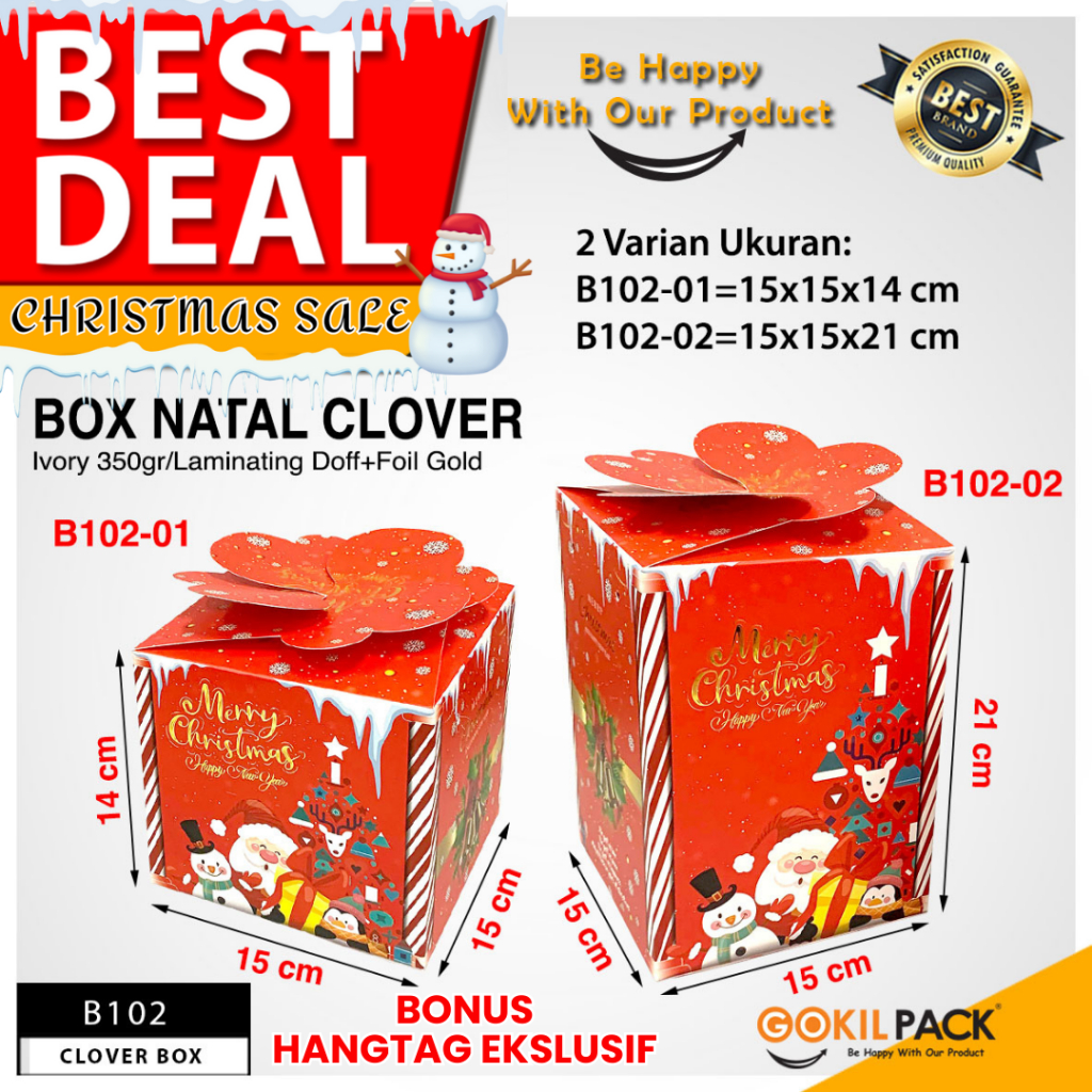 Box Natal | Kotak Hampers |Toples 500gr|Dus Kue | Box Packaging|B102