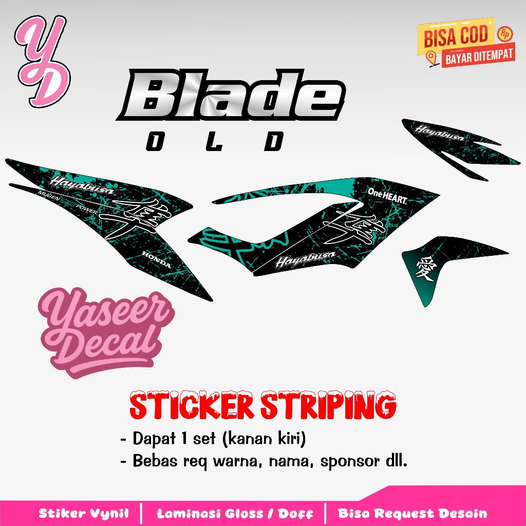 Striping Blade 110 Old - Stiker Sticker Striping Variasi Lis Honda Blade 110 Old - Striping Hologram