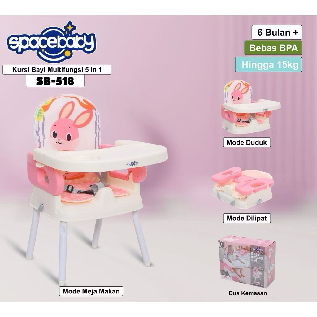 SPACE BABY KURSI MAKAN BAYI 5 IN 1 518 SB-518