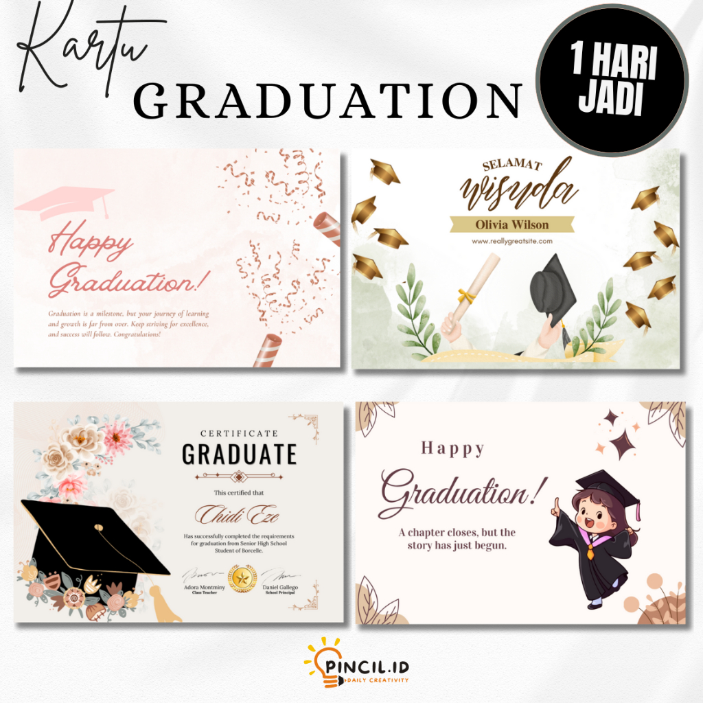 KARTU HAPPY GRADUATION , KARTU UCAPAN WISUDA, KARTU SELAMAT LULUS KULIAH, KARTU UCAPAN MURAH CUSTOM