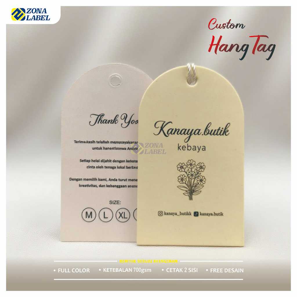 hangtag Label baju hangtag custom tag premium tebal 700gsm hang tag tebal custom distro