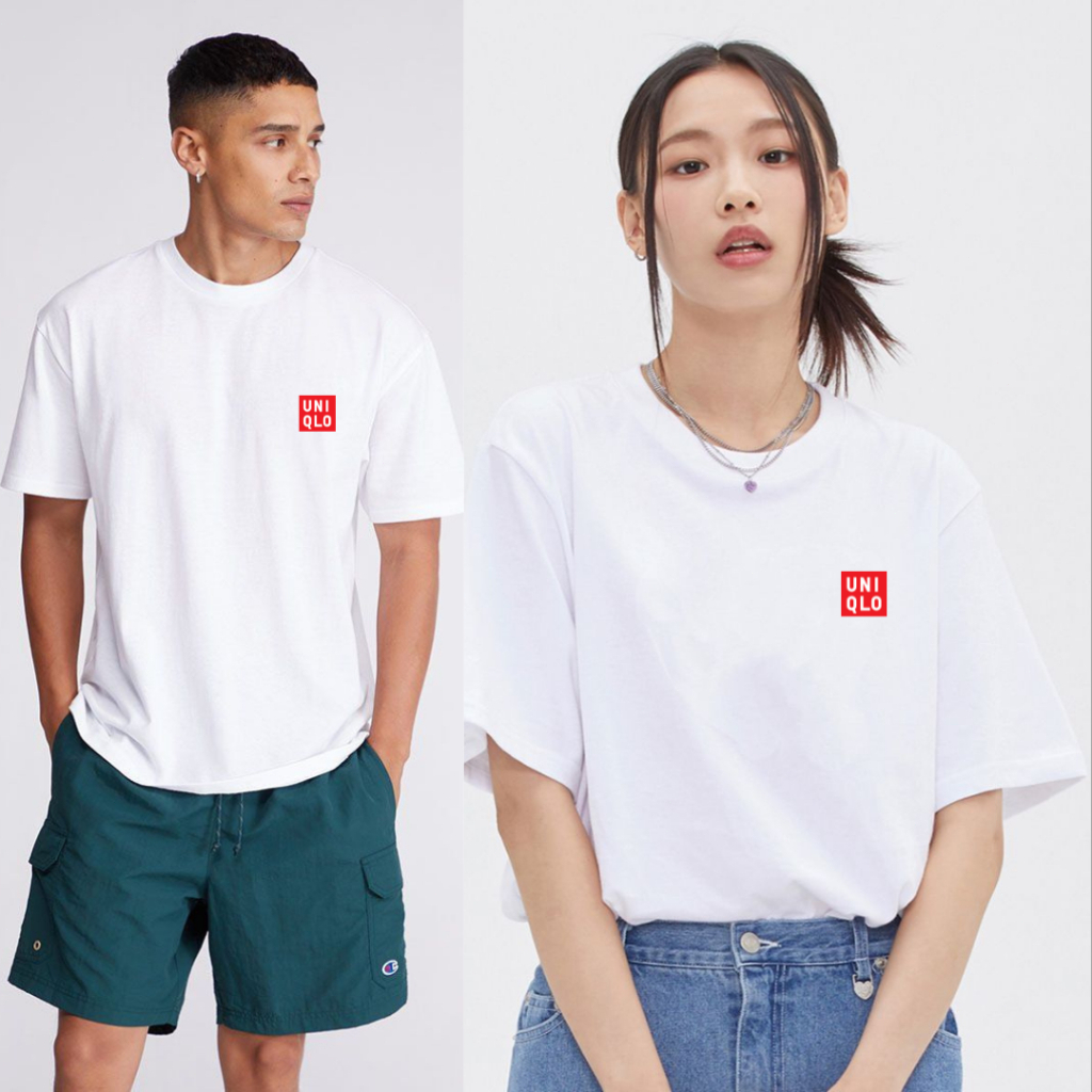 BIG PROMO 100% Original - Kaos Uniqlo Oversize Polos Pria Wanita Look Simple & Clean