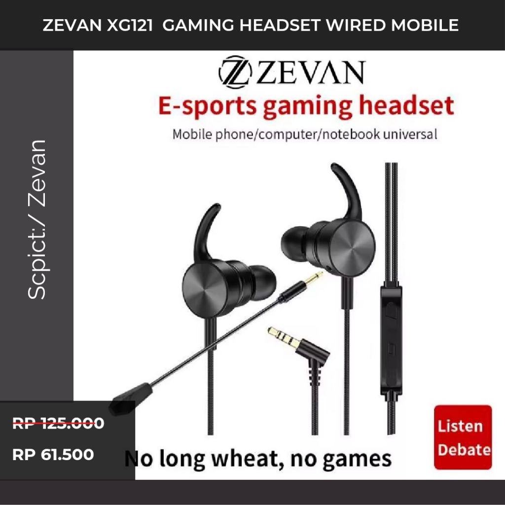 Promo ZEVAN XG121  Gaming Headset Wired Mobile Computer Headset