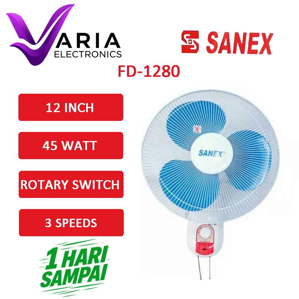 WALL FAN / KIPAS TEMBOK / KIPAS DINDING SANEX FD-1208 KIPAS 12 INCH