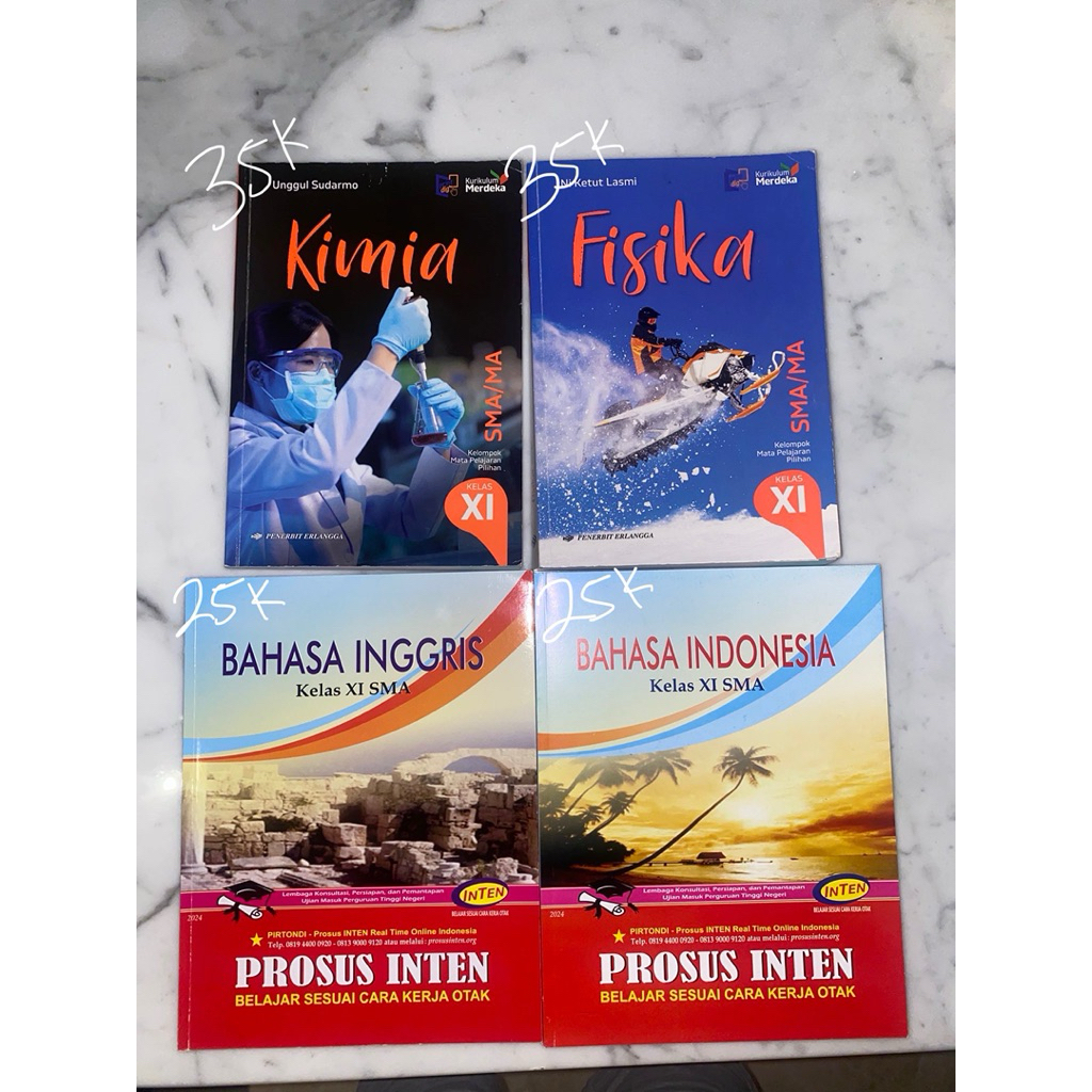 buku inten & erlangga kelas 11 kurmer 2024/2025 fisika kimia bio mtk b indo b inggris