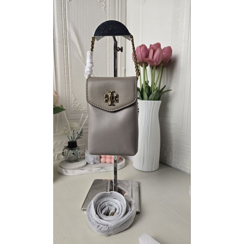 TB TE BE KIRA MIXED- MATERIALS PHONE CROSS-BODY BAG Grey Heron