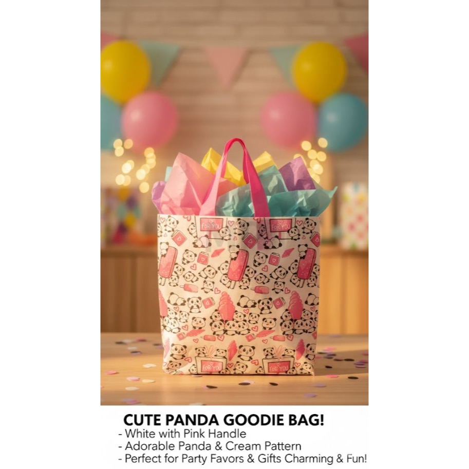 Tas plastik motif panda/Tas plastik ukuran 30x32/Tas plastik ukuran 20x25/Tas plastik Ultah/Tas ulta