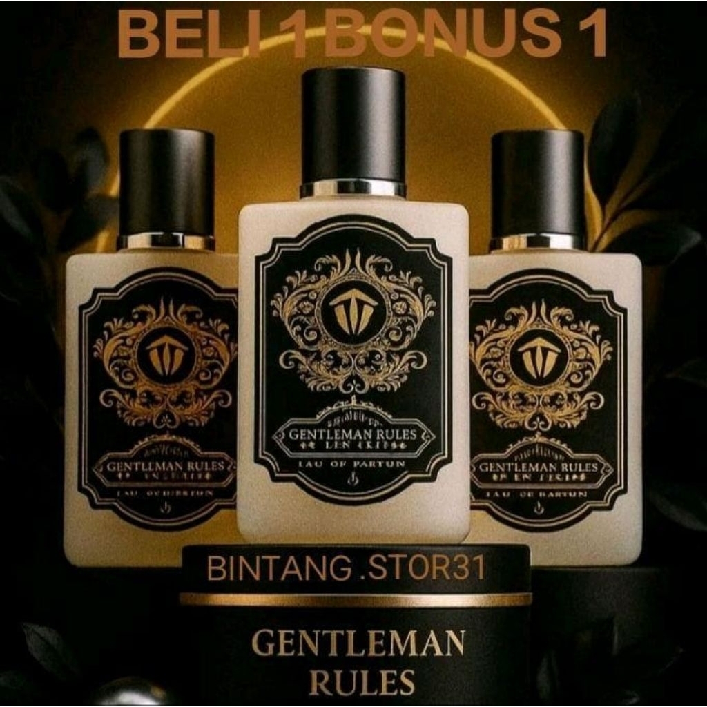 Beli 1 Bonus 1 PARFUM AURA Gentleman Rules - PRIA / Cowok Extrait de Parfum 35ml tahan lama 24jam Ta