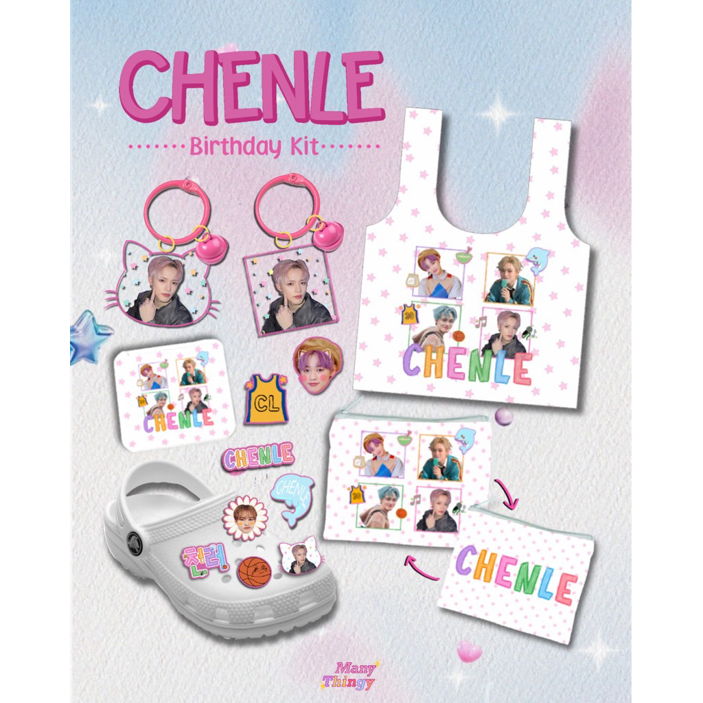 [Pelunasan] Chenle Birthday Kit | NCT Dream foldable bag eco bag Pouch Mirror Keychain epoxy Jibbitz