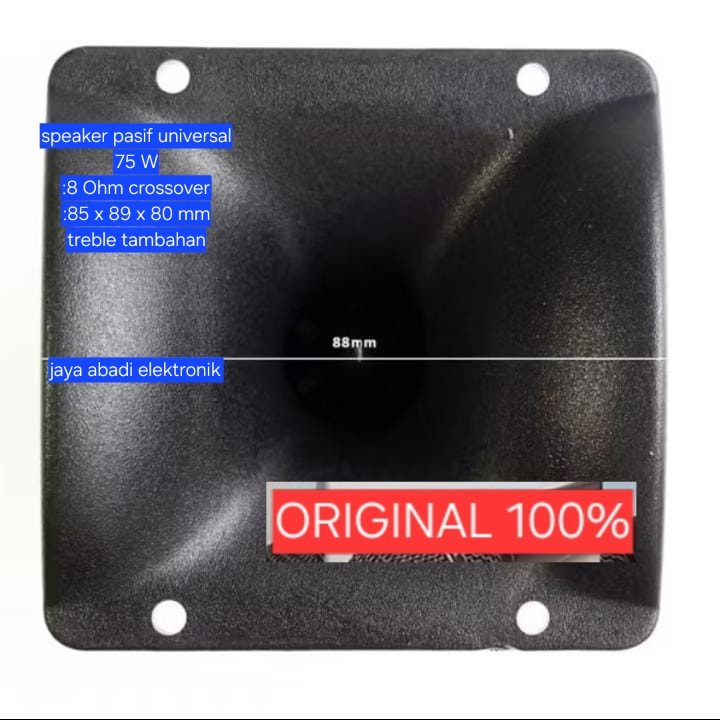 H83 SPEAKER ORI 100% AUDAX TWEETER SUARA JERNIH NATURAL HORN TWEETER TREBLE TREBEL KOTAK 7.5CM WALET