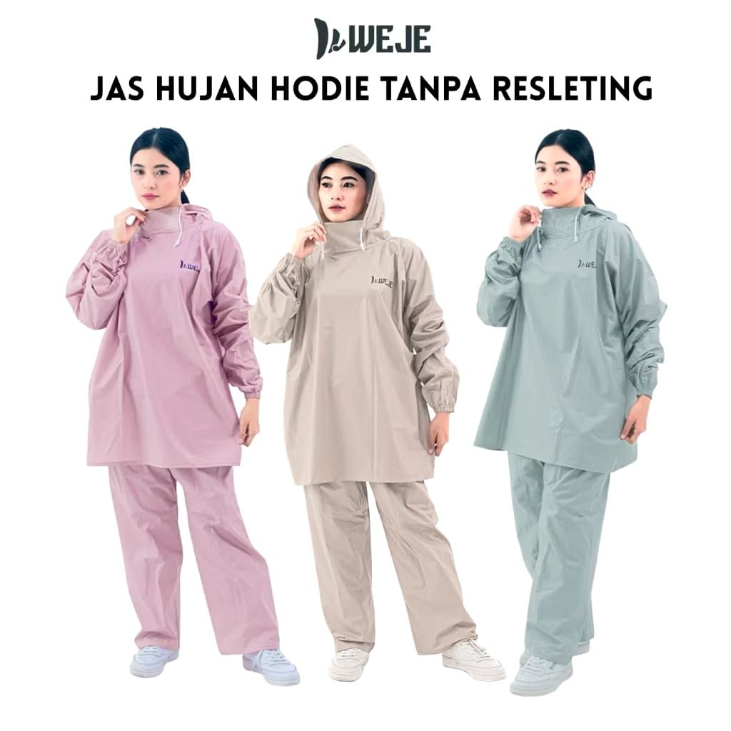 Weje Jas Hujan Model Hodie Setelan Celana Dewasa Bahan Pvc