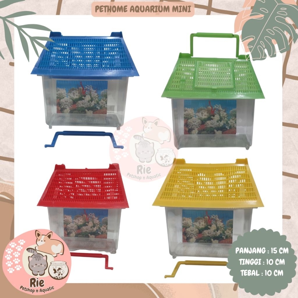 Aquarium Pet Home Mini Untuk Kura-Kura / Ikan Kecil
