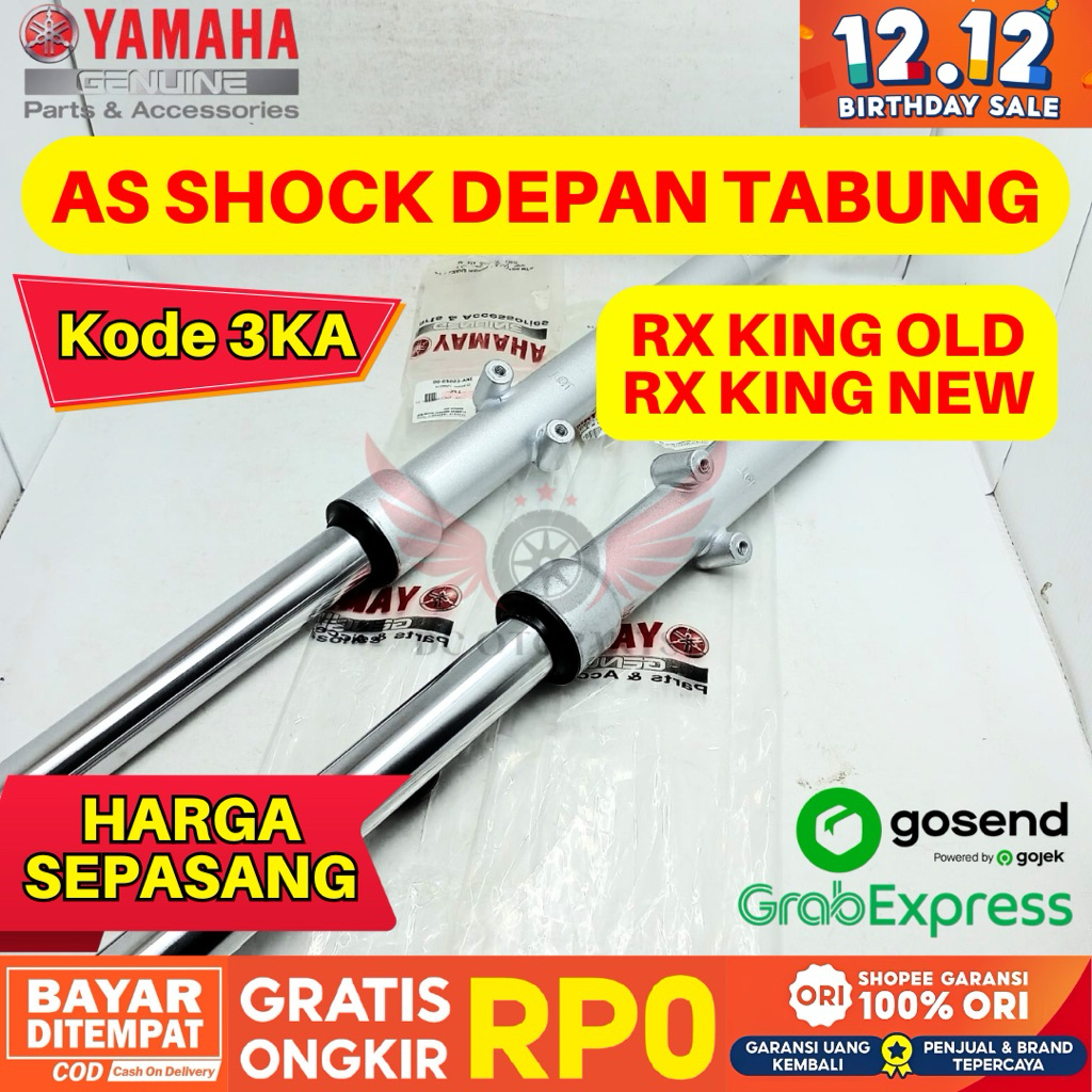 3KA AS SHOCK DEPAN TABUNG SEPASANG KIRI KANAN RX KING ORIGINAL YAMAHA GENUINE PARTS, AS SHOCK TABUNG