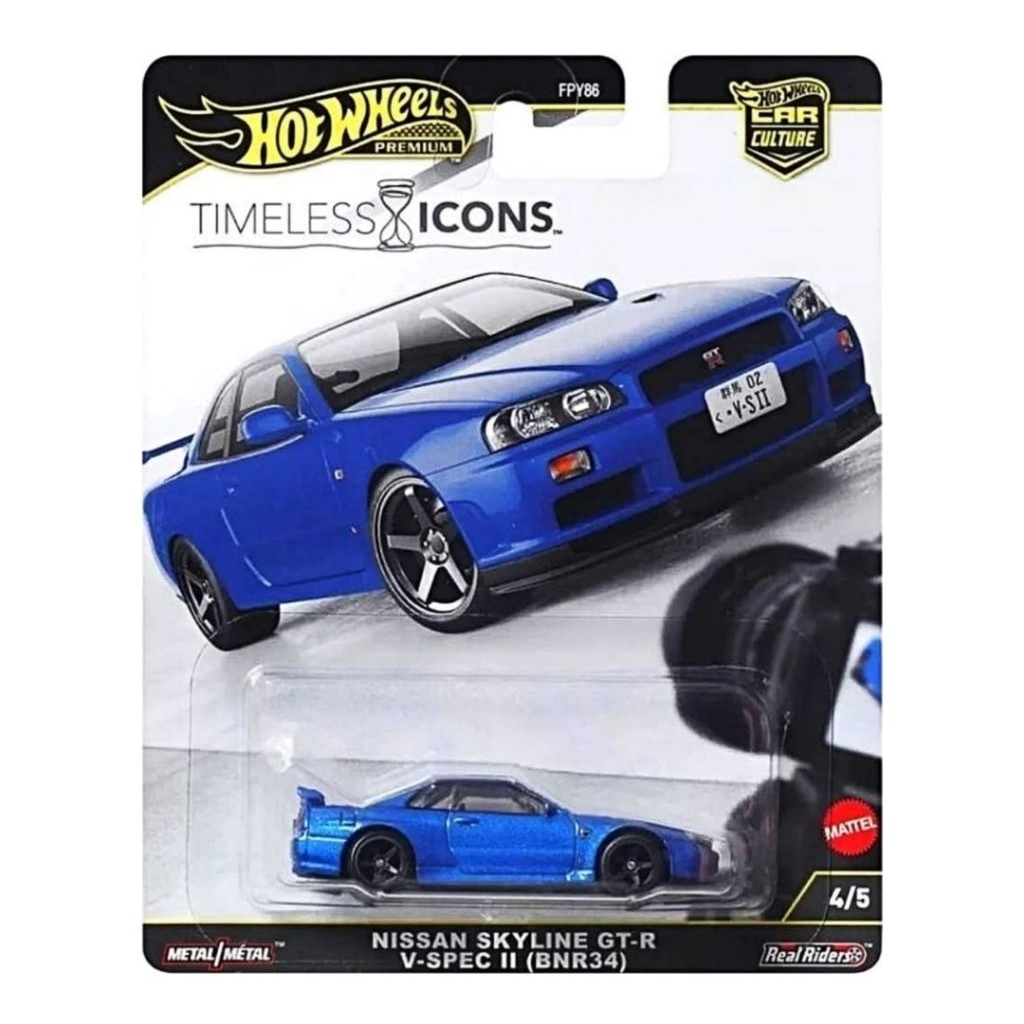 New Hot Wheels Timeless Icons Premium 2026 | Nissan Skyline GT-R R34 V-Spec II BNR34, Ferrari F50, K