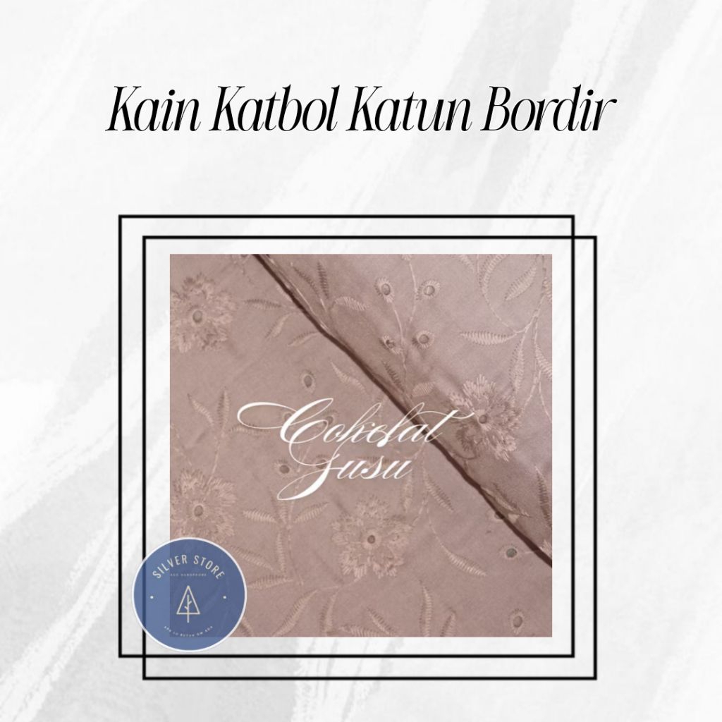 Kain Katbol Katun Bordir Bolong Premium Motif Bunga Halus Murah Per Setengah 1/2  Meter Untuk Blouse