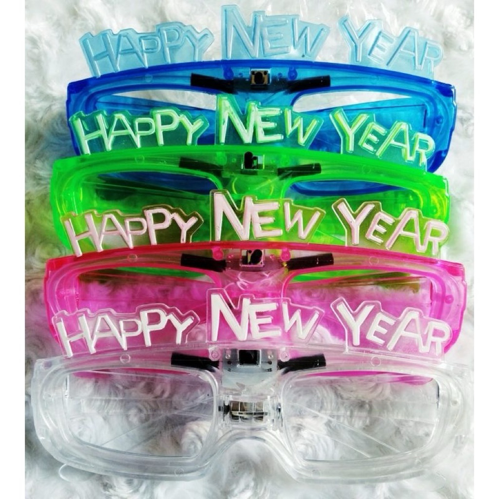 kacamata LED lampu happy new year