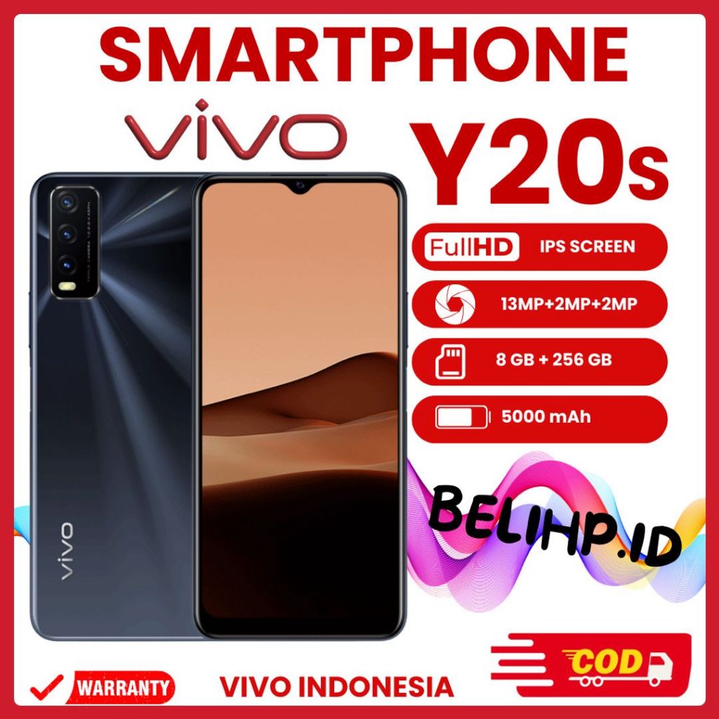 HANDPHONE VIVO Y20S RAM 8/256GB AI Triple Camera Garansi 1 Tahun