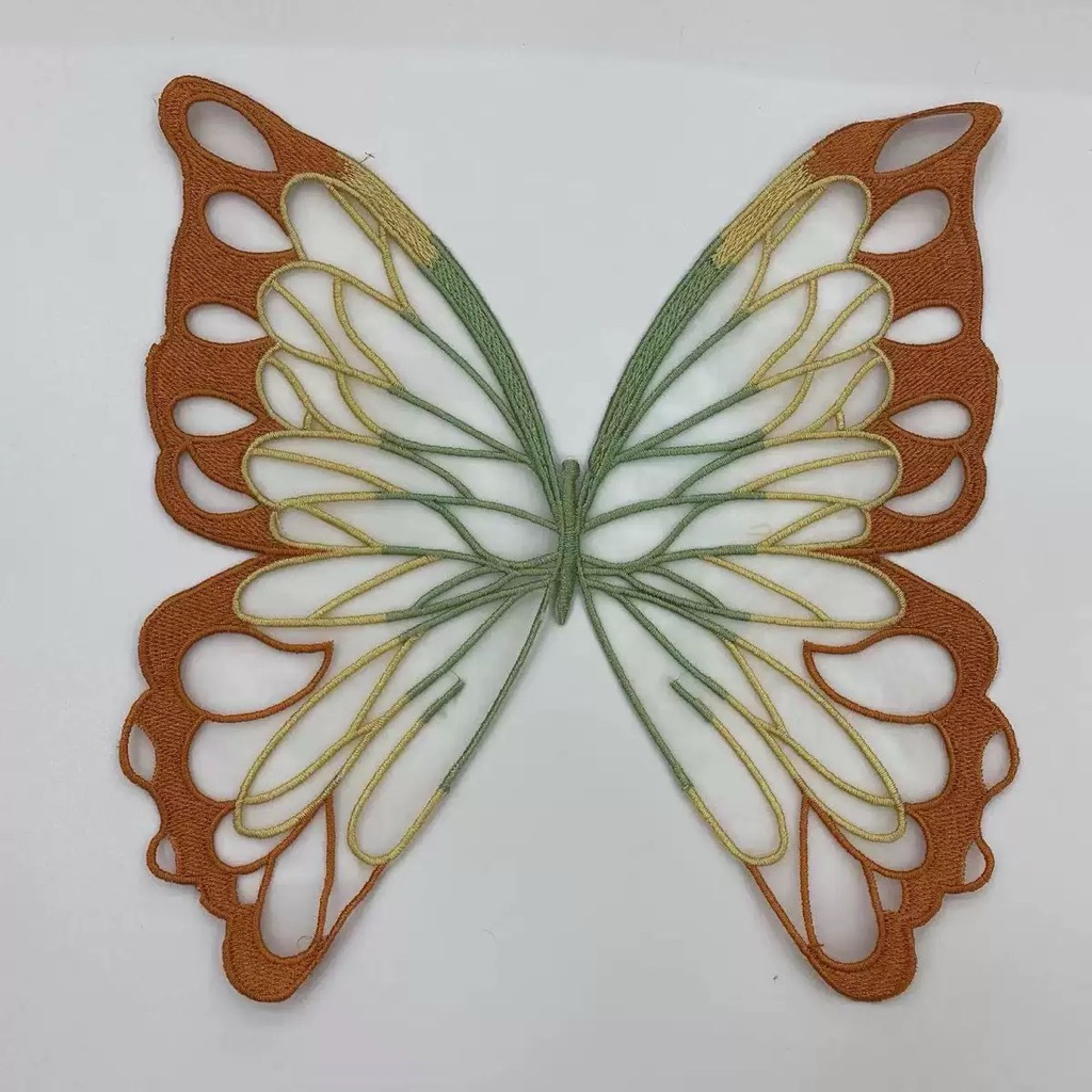 Aplikasi Bordir Kupu-kupu Organza