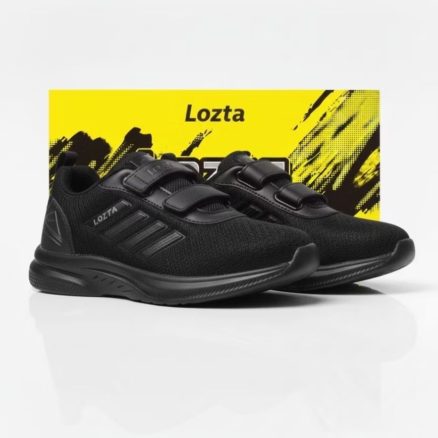 LOZTA Sneakers Anak Import Sepatu Sekolah Perekat Hitam