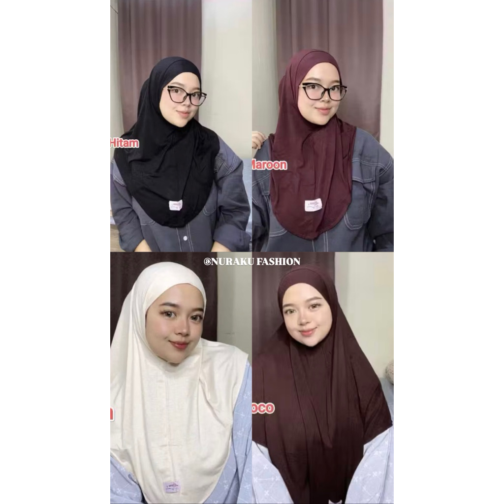 Hijab instan bergo simple rayon spandex hijab instan premium hijab instan terbaru nyaman stylish bah