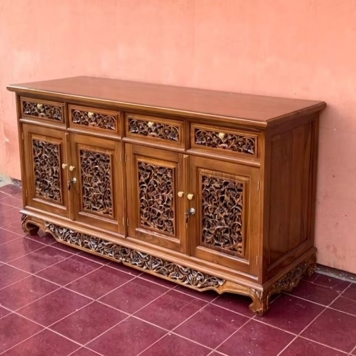 BUFET UKIR PALEMBANG KAYU JATI