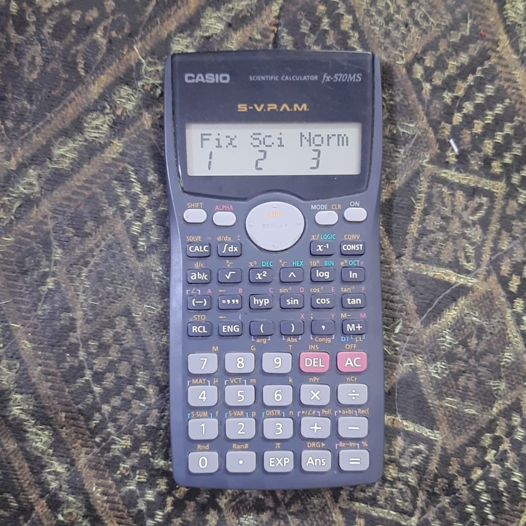 CASIO fx-570MS Scientific Calculator Ilmiah bekas fungsi normal tanpa cover/tutup