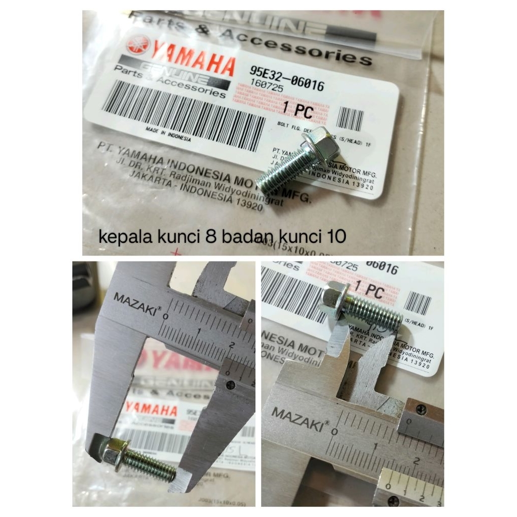 baut body motor Kawasaki kepala kunci 8 badan kunci 10