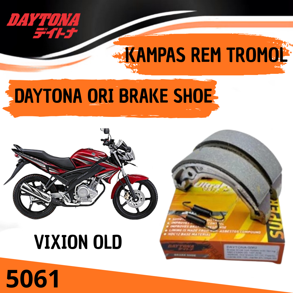 KAMPAS REM BELAKANG TROMOL DAYTONA YAMAHA VIXION OLD ORI BRAKE SHOE 5061