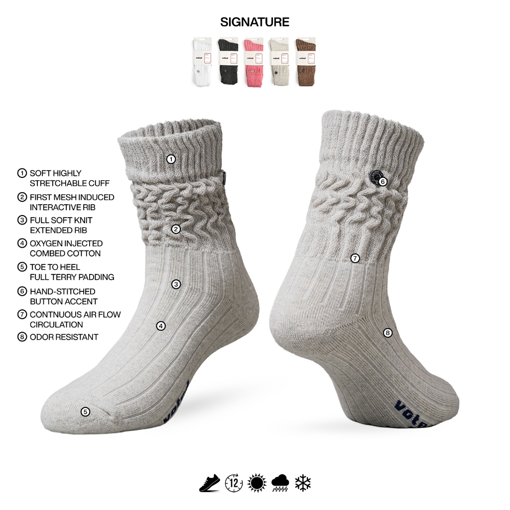 VOTED Yutori Series — Kaos Kaki Crew Unisex | Breathable, Full Terry Comfort, No Polyester