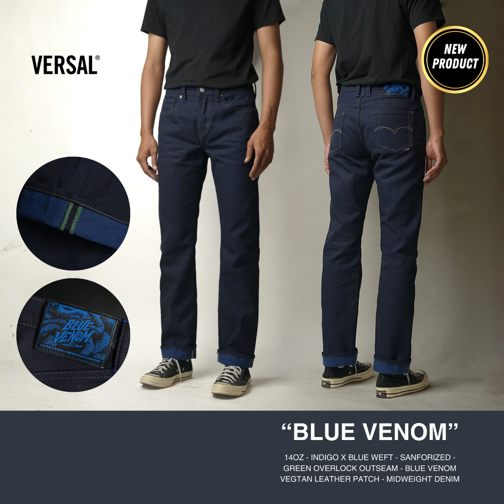 Versal The Finest-BLUE VENOM 14oz Indigo x Blue Weft Denim (Ready Stock)